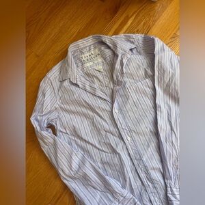 Frank & Eileen Casual Striped Shirt - Light Blue and pink and White